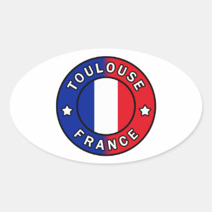 Toulouse France Oval Sticker