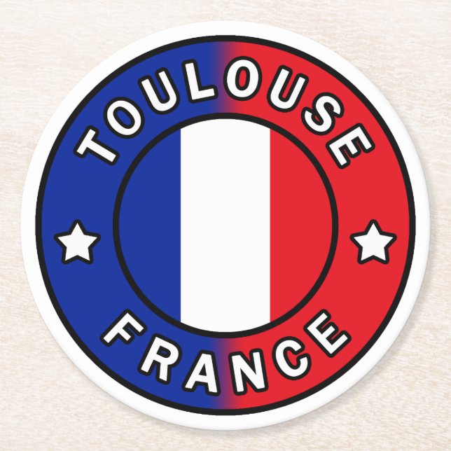 Toulouse France Round Paper Coaster (Front)