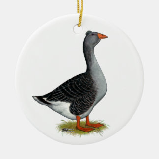 Toulouse Goose Tufted Ceramic Tree Decoration