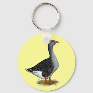 Toulouse Goose Tufted Key Ring