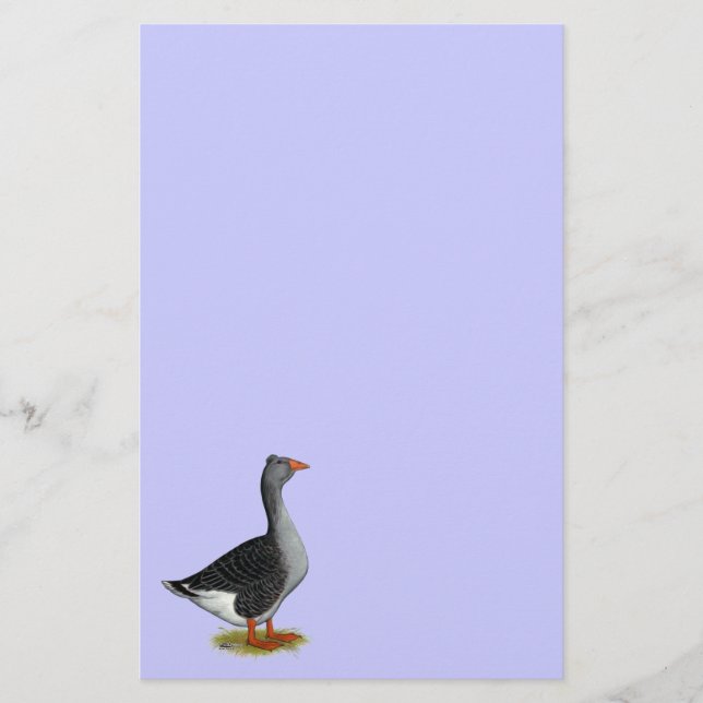 Toulouse Goose Tufted Stationery (Front)