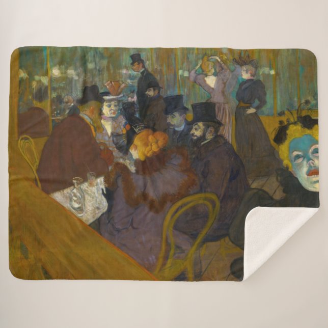 Toulouse-Lautrec - At the Rouge Sherpa Blanket (Front (Horizontal))