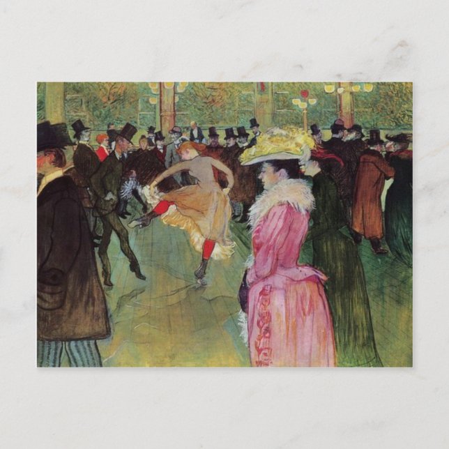 Toulouse-Lautrec, At the Rouge, The Dance Postcard (Front)