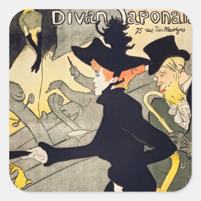 Toulouse-Lautrec - Divan Japonais Square Sticker (Front)