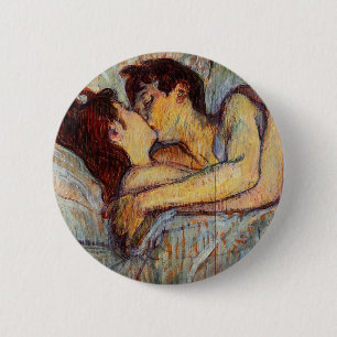Toulouse-Lautrec In Bed The Kiss button