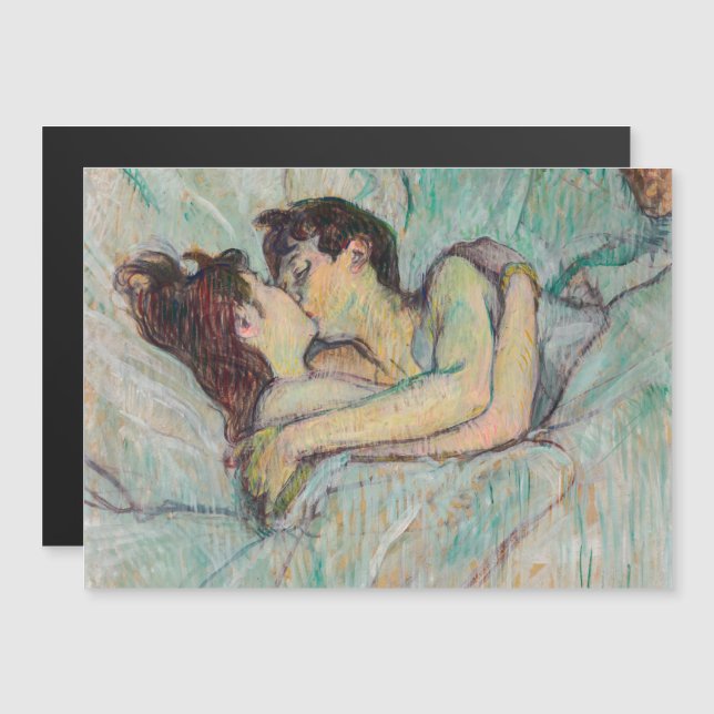 Toulouse-Lautrec - In Bed, The Kiss Magnetic Card (Front/Back)