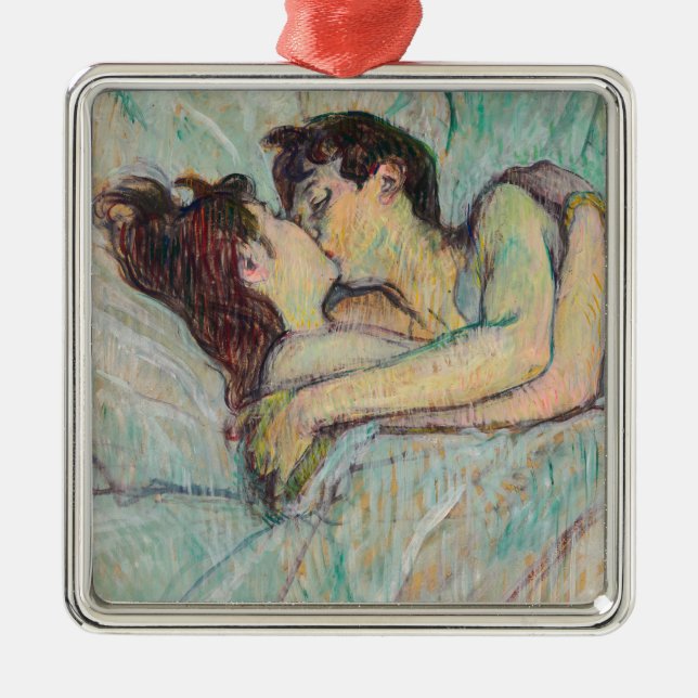 Toulouse-Lautrec - In Bed, The Kiss Metal Tree Decoration (Front)