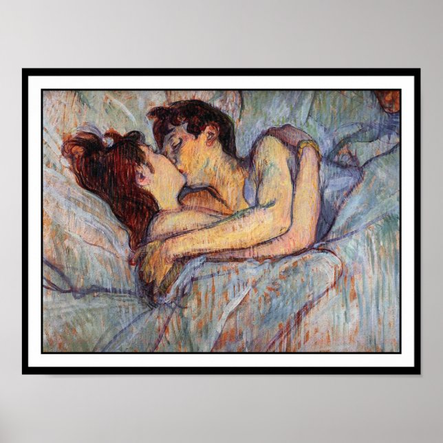 Toulouse Lautrec - In Bed - The Kiss Poster (Front)