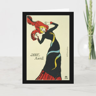 Toulouse-Lautrec Jane Avril Card