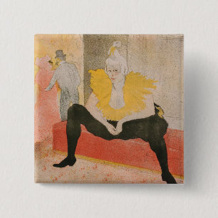 Toulouse-Lautrec - Mademoiselle Cha-u-kao Seated 15 Cm Square Badge