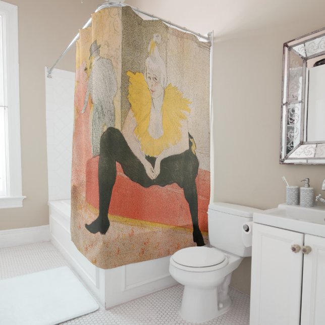 Toulouse-Lautrec - Mademoiselle Cha-u-kao Seated Shower Curtain (In Situ)