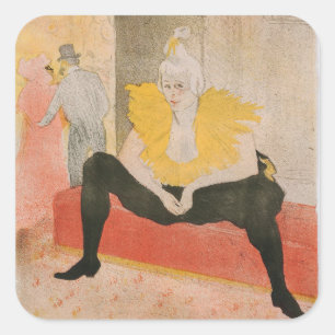 Toulouse-Lautrec - Mademoiselle Cha-u-kao Seated Square Sticker