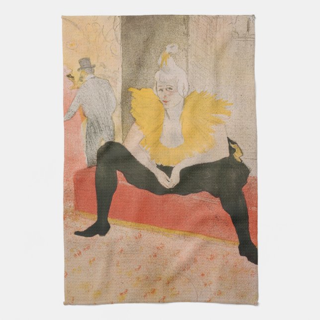 Toulouse-Lautrec - Mademoiselle Cha-u-kao Seated Tea Towel (Vertical)