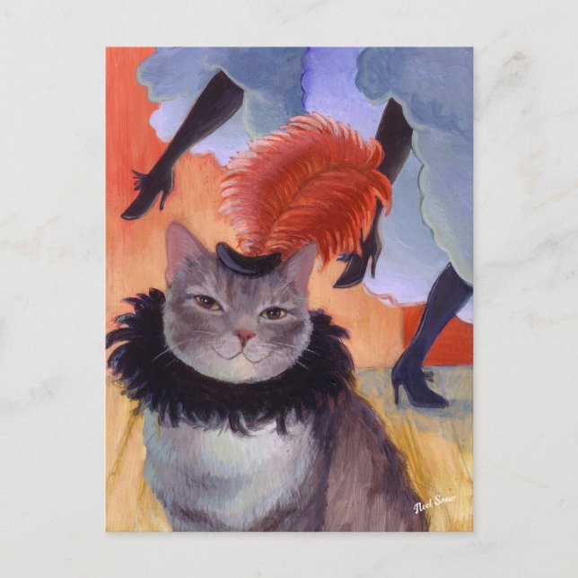 Toulouse-Lautrec Moulin Rouge Cat Postcard (Front)