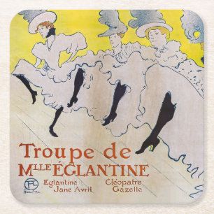 Toulouse-Lautrec - Troupe de Mlle Eglantine Square Paper Coaster