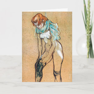 Toulouse-Lautrec - Woman Pulling Up her Stockings Card