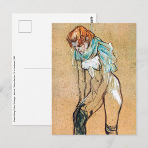 Toulouse-Lautrec - Woman Pulling Up her Stockings Postcard