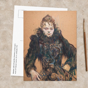Toulouse-Lautrec - Woman with a Black Boa Postcard