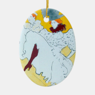 Toulouse Lautrec Yellow Dancing Girl Poster Ceramic Tree Decoration