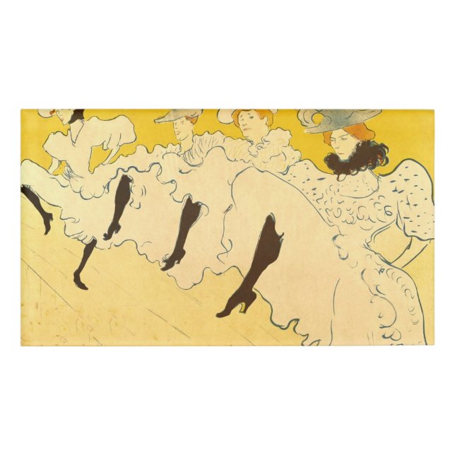 Toulouse Lautrec Yellow Dancing Girl Poster Name Tag (Front)
