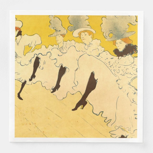 Toulouse Lautrec Yellow Dancing Girl Poster Napkin (Front)