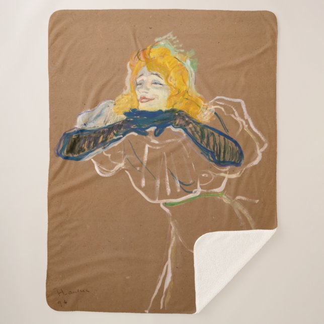 Toulouse-Lautrec - Yvette Guilbert Singing Sherpa Blanket (Front)