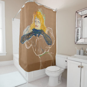 Toulouse-Lautrec - Yvette Guilbert Singing Shower Curtain