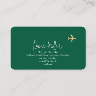 Tour and Travel hunter-green Business Card