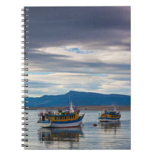 Tour boats on Seno Ultima Esperanza bay Spiral Notebook