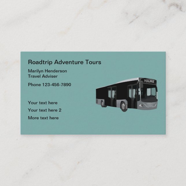 Tour Bus Travel Agent Business Card (Front)