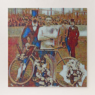Tour De France 1903 Winner Maurice Garin Retro Art Jigsaw Puzzle
