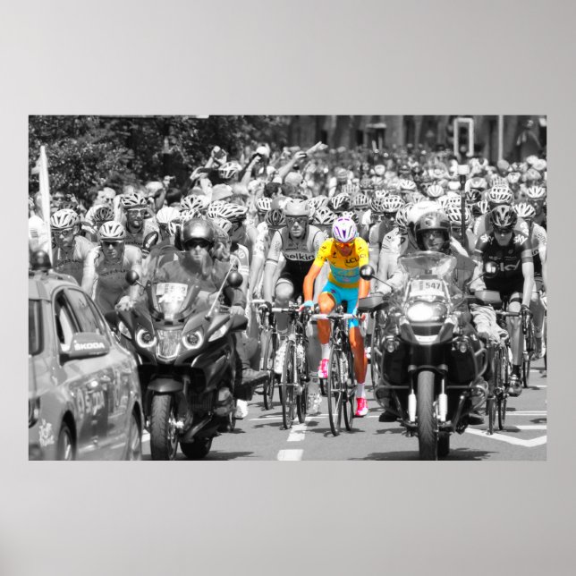 Tour de France Yellow Jersey Peloton Cycling Race  Poster (Front)