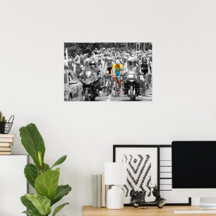 Tour de France Yellow Jersey Peloton Cycling Race  Poster