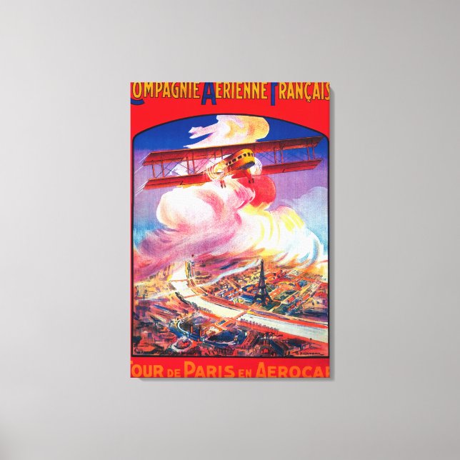 Tour De Paris, France in Aerocar PosterEurope Canvas Print (Front)