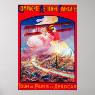 Tour De Paris, France in Aerocar PosterEurope Poster