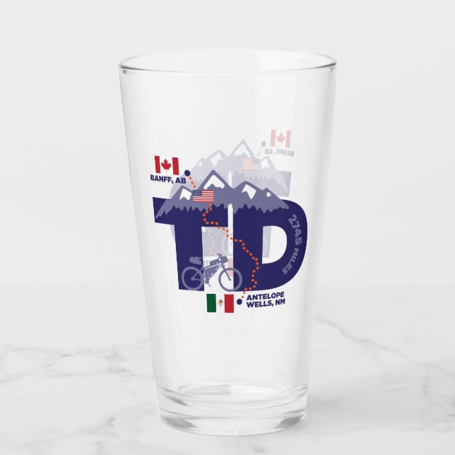 Tour Divide 'TD' Pint Glass (Front)