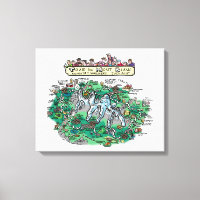 Tour du Mont Blanc cartoon map - canvas 20" x 16"
