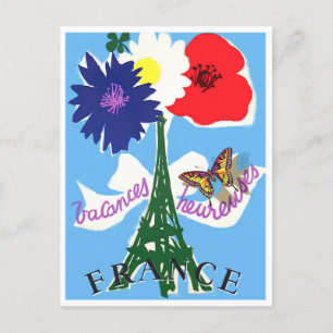Tour Eiffel France vintage travel Postcard