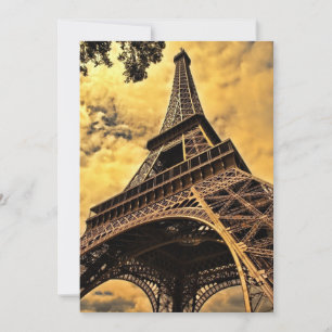 Tour Eiffel Paris France Holiday Card