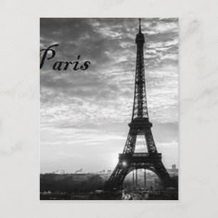Tour Eiffel Paris - Sunset in Black & White (St.K) Postcard