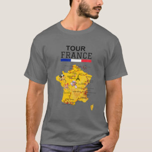 Tour France Cycling Jersey Bicycle French Road Rac T-Shirt