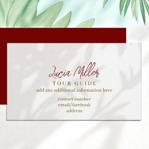 Tour Guide pale gray leaf shadows Business Card