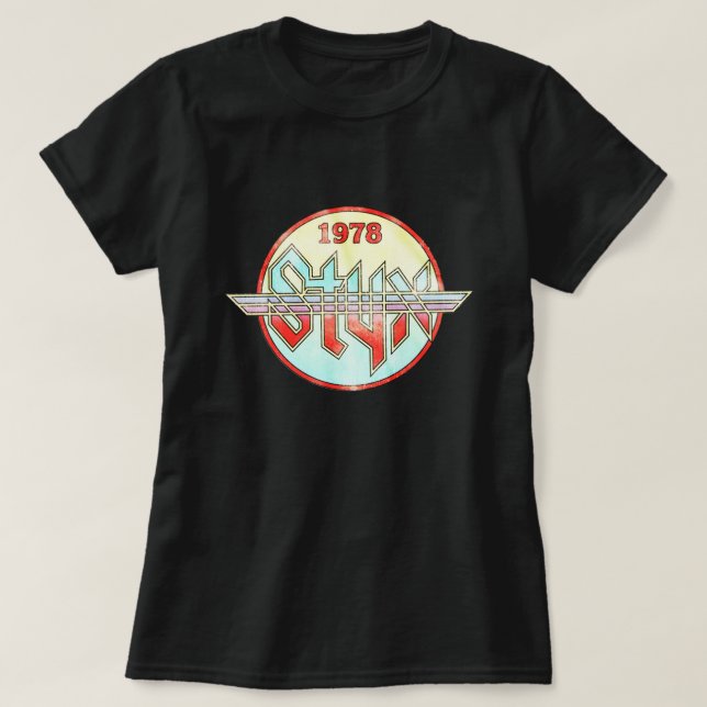 Tour Music Gift American STYX Circle 1978 World Co T-Shirt (Design Front)
