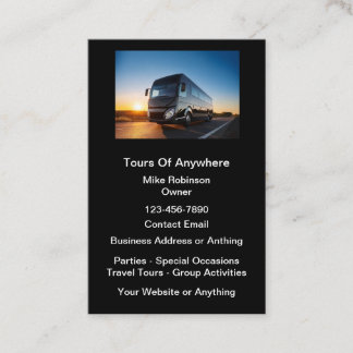 Tour Rental Bus Business Cards