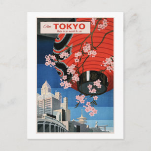 Tour Tokyo, Japan, travel poster, Postcard