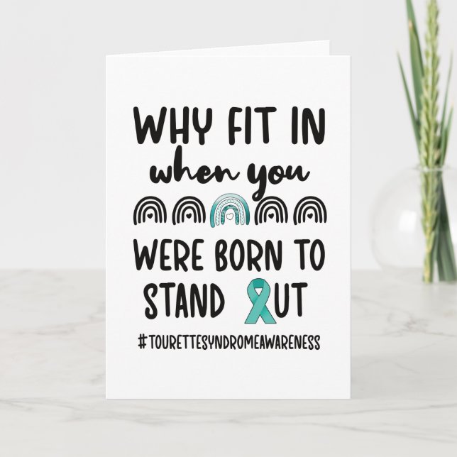 Tourette Syndrome Awareness Tourettes Warrior Teal Card (Front)