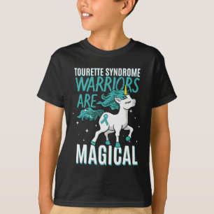 Tourette Syndrome Magical Unicorn Teal Ribbon Copr T-Shirt