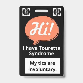 Tourette Syndrome Speech Bubble Volunteer Lanyard  ID Badge