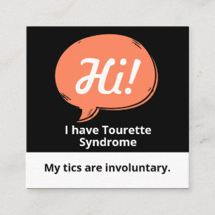 Tourette Syndrome Speech Bubble Volunteer Lanyard  Square Business Card