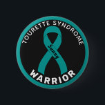 Tourette Syndrome Warrior Ribbon Black Button<br><div class="desc">Tourette Syndrome Warrior Ribbon Black Button for awareness and support for women fighting tourette syndrome.</div>